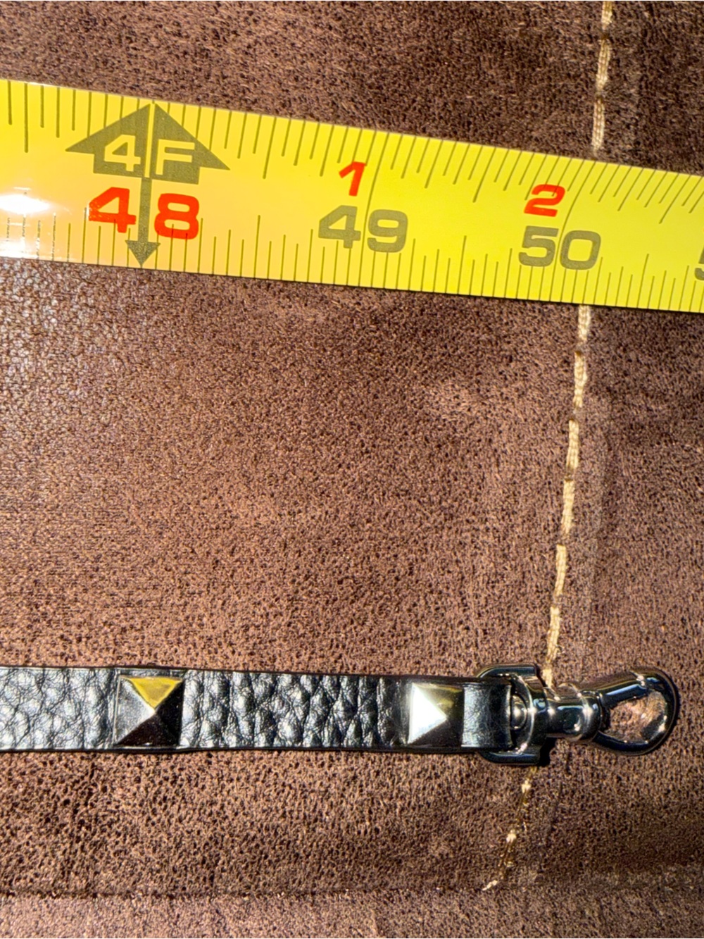 New Bandolier Sarah Crossbody Phone Strap Only Black Leather with Silver Studs - Picture 5 of 16
